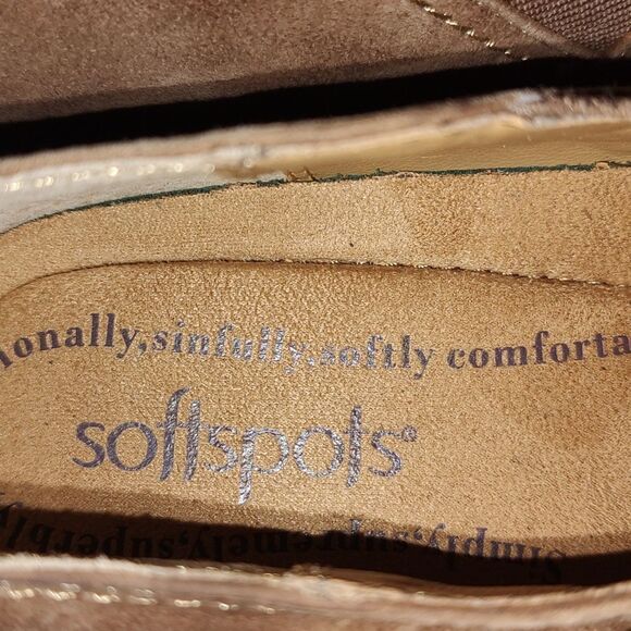 Softspots Cate13 Tan Leather Heels  Women’s Wide Strap Cuban Heels Comfort Sz 11 - Picture 6 of 7